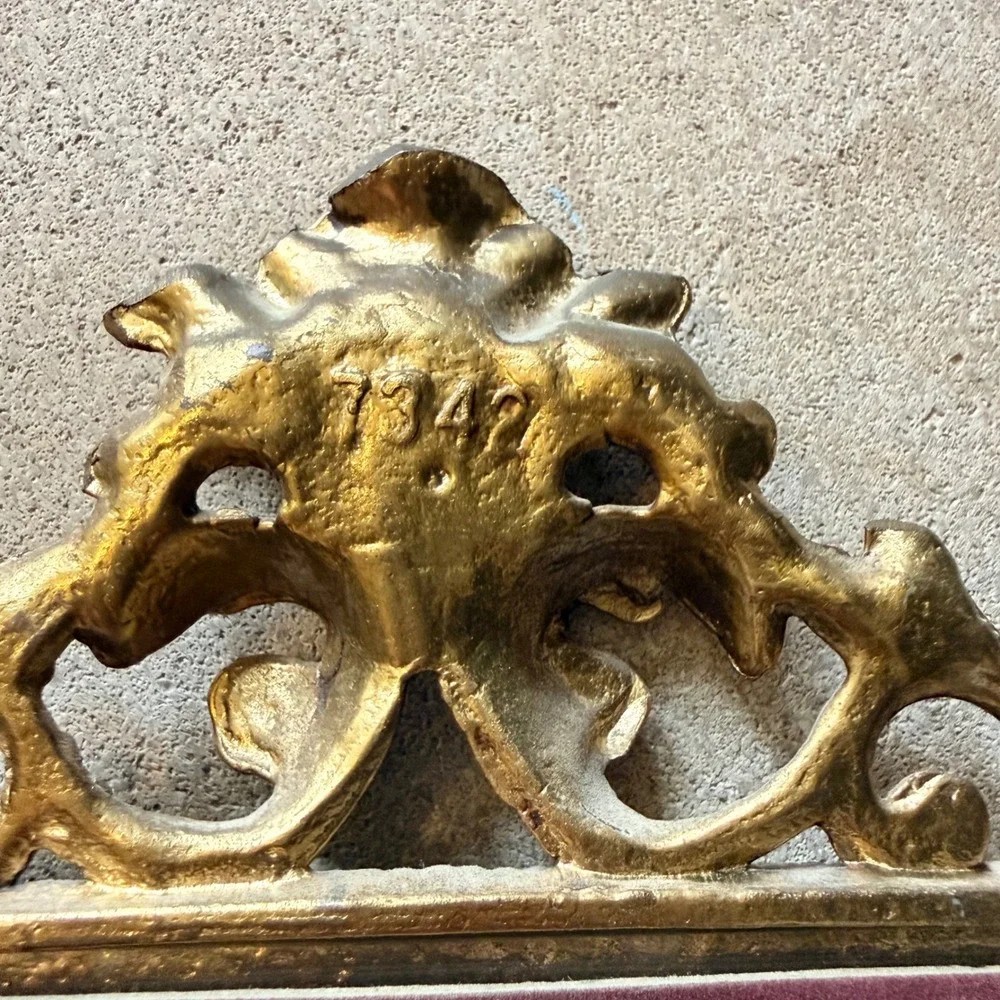 Vintage Picture Frame Victorian Gold‎ Baroque Rococo Brass Gilt Metal Scrollwork